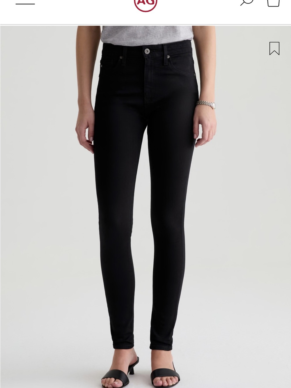 AG Adriano Goldschmied Black High-Rise Skinny Jeans